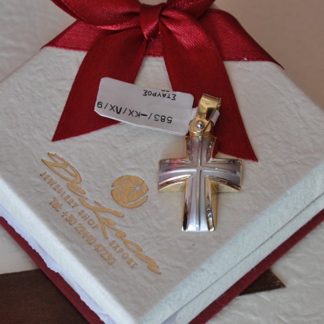 WHITE AND YELLOW GOLD CROSS K14 9.00 GR 512771030010