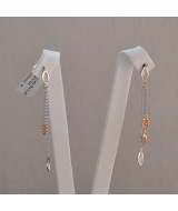 WHITE AND YELLOW GOLD EARRINGS K18 2.81 GR WITH BRILLIANTS 0.11 ct 710115050010