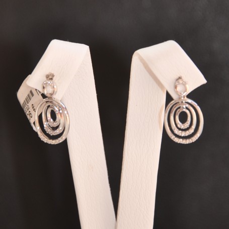 WHITE GOLD EARRINGS K18 3.00 GR WITH BRILLIANTS 0.11 ct 710595040010