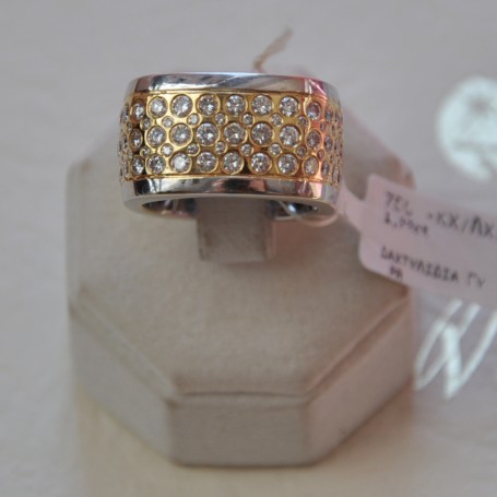 YELLOW AND WHITE GOLD RING K18 17.00 GR WITH BRILLIANTS 1.32ct  512603030010