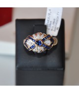 YELLOW GOLD RING K18 6.40 GR WITH BRILLIANTS 0.15 ct AND SAPPHIRE 1.05 ct 512978030010