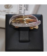 WHITE AND YELLOW GOLD RING K14 11.30 GR WITH BRILLIANTS 0.30 ct DG00148