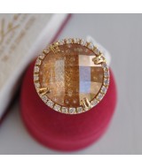 YELLOW GOLD RING K14 16.40 GR WITH CRYSTALS DG01122