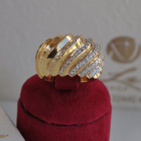 YELLOW GOLD RING K18 11.80 GR WITH BRILLIANTS 1.00 ct DG01158