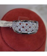 WHITE GOLD RING K14 5.40 GR WITH CRYSTALS DG01257