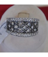 WHITE GOLD RING K14 5.60 GR WITH CRYSTALS DG01260