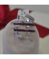 WHITE GOLD RING K18 12.80 GR WITH BRILLIANTS 0.24 ct AND RUBIES 0.68 ct DG01646