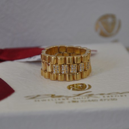 YELLOW GOLD RING K18 17.40 GR WITH BRILLIANTS 0.35 ct DG01747