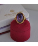 YELLOW GOLD RING K8 3.80 GR WITH AMETHYST DG01818