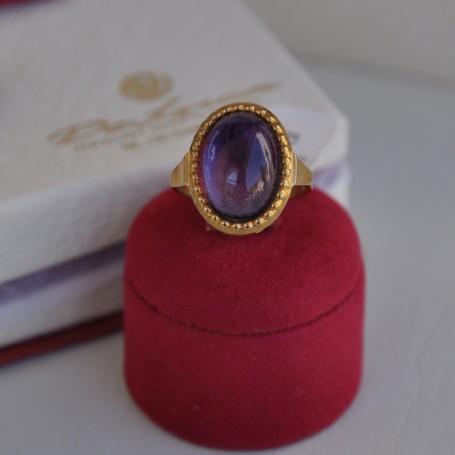 YELLOW GOLD RING K8 3.80 GR WITH AMETHYST DG01818