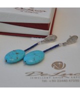SILVER EARRINGS WITH TURQUOISE 925 9.80GR SG01493