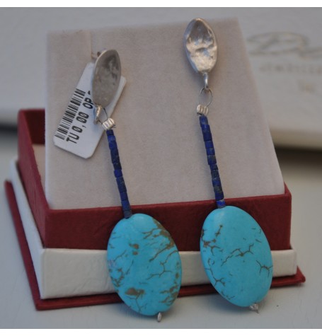 SILVER EARRINGS WITH TURQUOISE 925 9.80GR SG01493