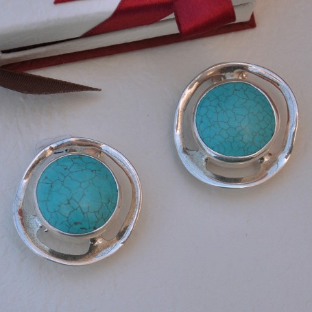 SILVER EARRINGS 925 WITH TURQUOISE 25.80GR SG01520