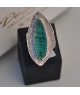 SILVER RING 925 WITH MALACHITE 15.60GR DG02505