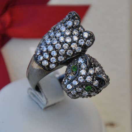 SILVER RING 925  WITH CRYSTALS 18.80GR DG02586