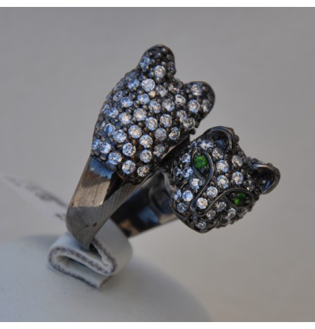 SILVER RING 925  WITH CRYSTALS 18.80GR DG02586